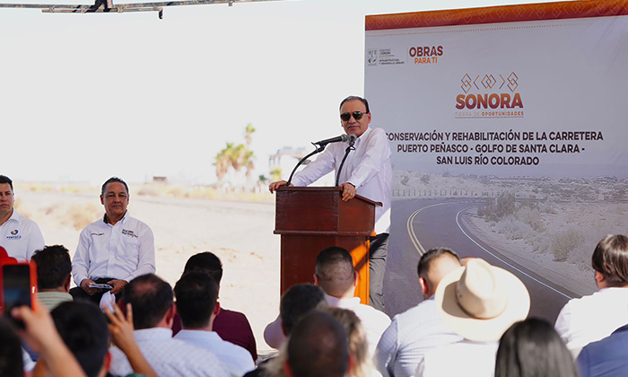 Entrega gobernador rehabilitación de carretera en Puerto Peñasco