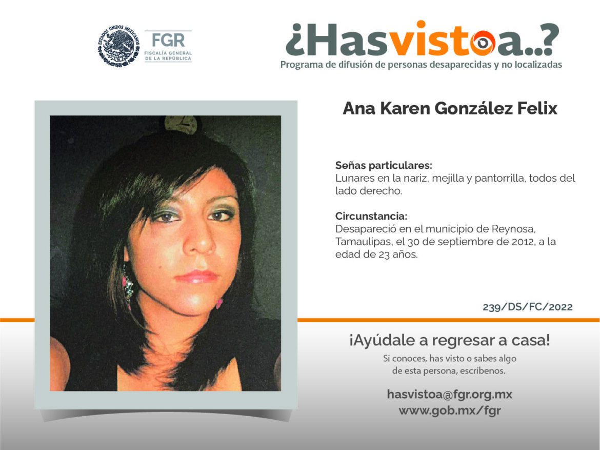 ¿Has visto a: Ana Karen González Felix?