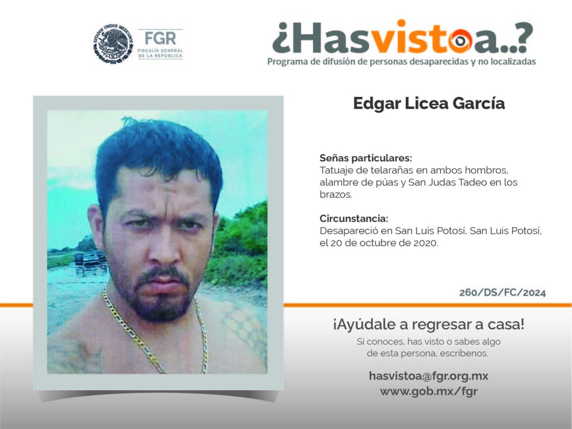 ¿Has visto a: Edgar Licea García?