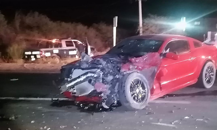 Resultan agentes de la PESP lesionados en choque en Guaymas