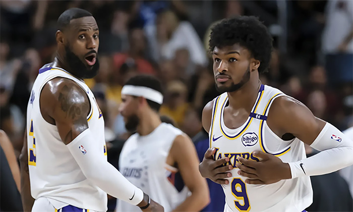 LeBron y su hijo Bronny hacen historia en la NBA en el juego entre Lakers y Soles