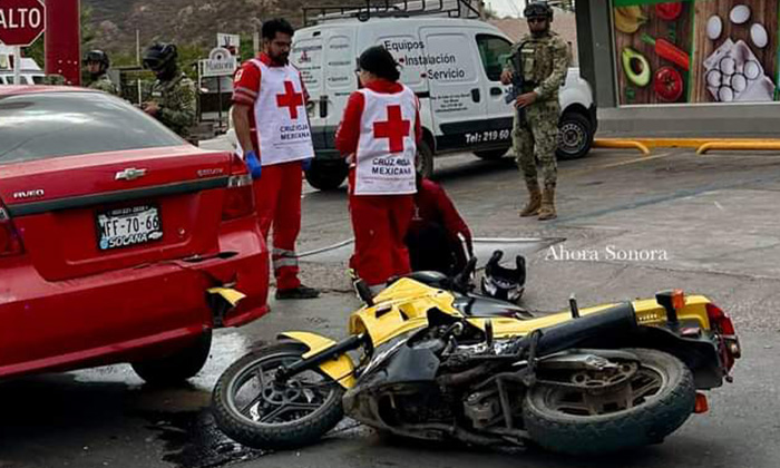 Participa motociclista en choque en el sector Las Villas