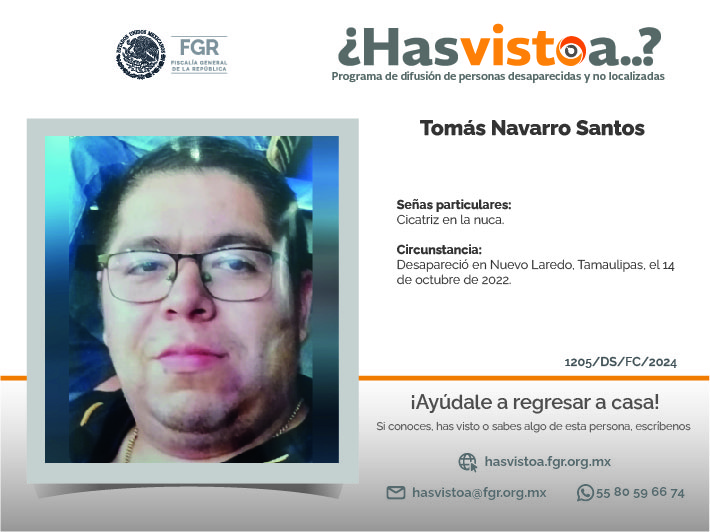 ¿Has visto a: Tomás Navarro Santos?