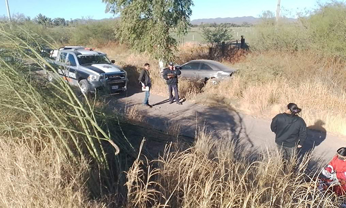 Resulta mujer herida al chocar contra árbol en la carretera a Ures