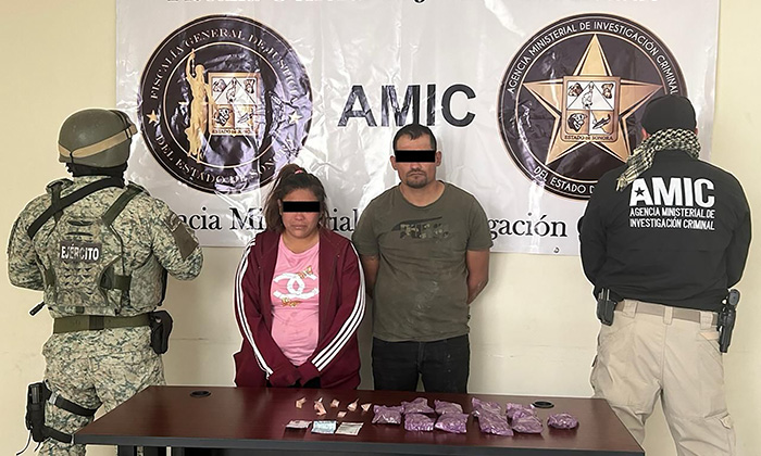 Sorprenden a hombre y mujer con droga en San Luis Río Colorado