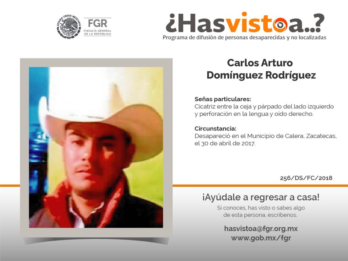 ¿Has visto a: Carlos Arturo Domínguez Rodríguez?