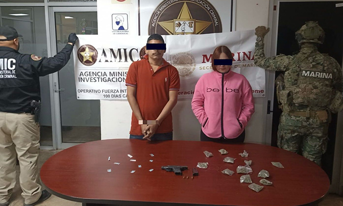 Detienen a mujer y hombre con droga en la colonia Cajeme