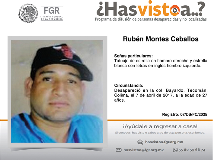 ¿Has visto a: Rubén Montes Ceballos?