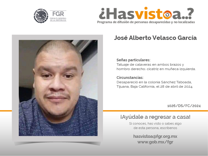 ¿Has visto a: José Alberto Velasco García?