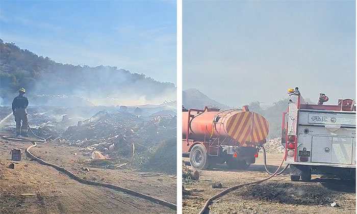 Sofocan incendio en basurero clandestino entre las colonias Amapolas y Metalera