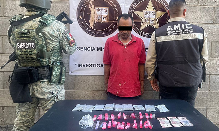 Aprehenden a sujeto con droga tras cateo en la colonia Insurgentes