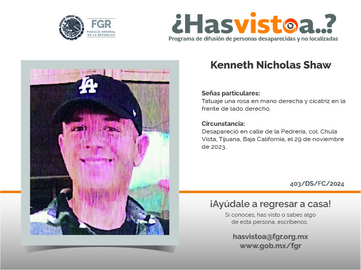 ¿Has visto a: Kenneth Nicholas Shaw?