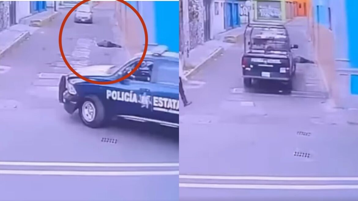 [VIDEO]Conductor de patrulla en Toluca atropella a persona en situación de calle y huye