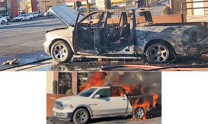 Consume incendio un vehículo en colonia Pimentel