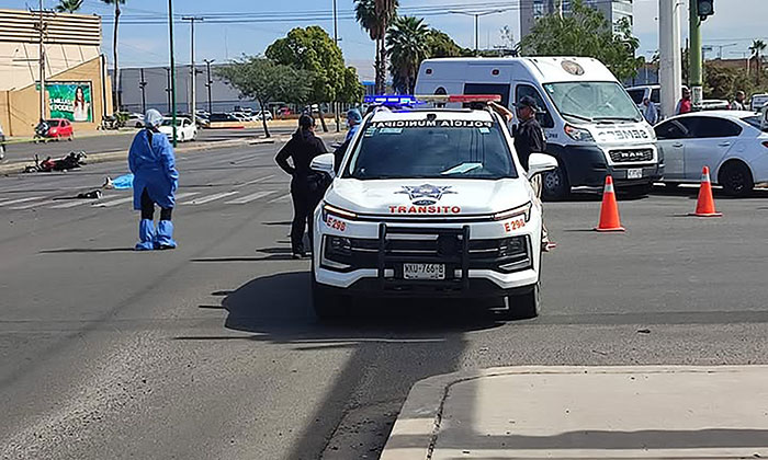 Fallece motociclista en choque en el cruce de Calzada Los Ángeles y Colosio