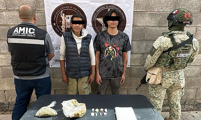 Detienen a pareja con droga durante cateo en la colonia Sahuaro
