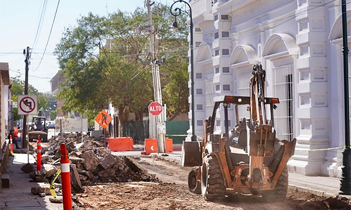 Avanza rehabilitación de calles del Centro; Prevén terminar en mayo