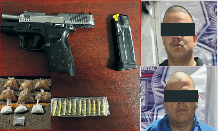 Aprehenden dos sujetos con armas y drogas en la colonia Solidaridad