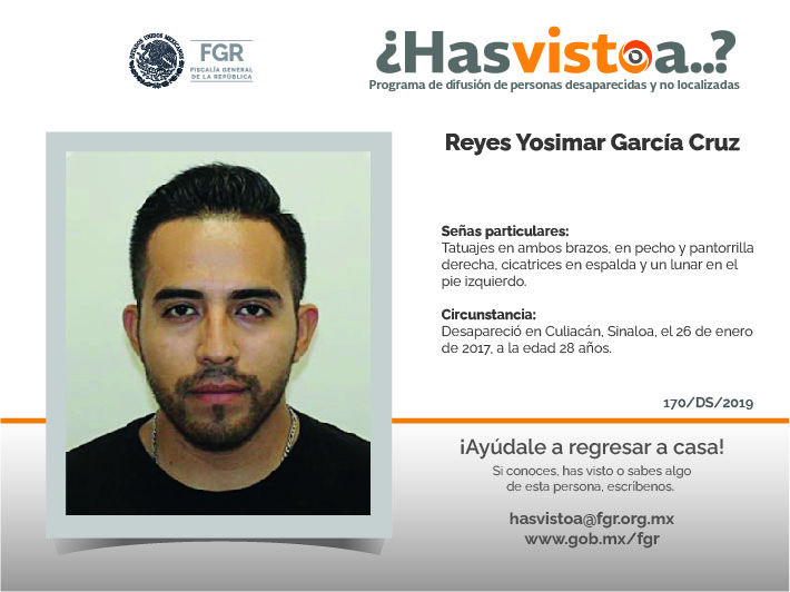 ¿Has visto a: Reyes Yosimar García Cruz?