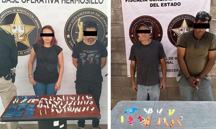 Detienen a cuatro personas con droga en operativos conjuntos realizados en Hermosillo