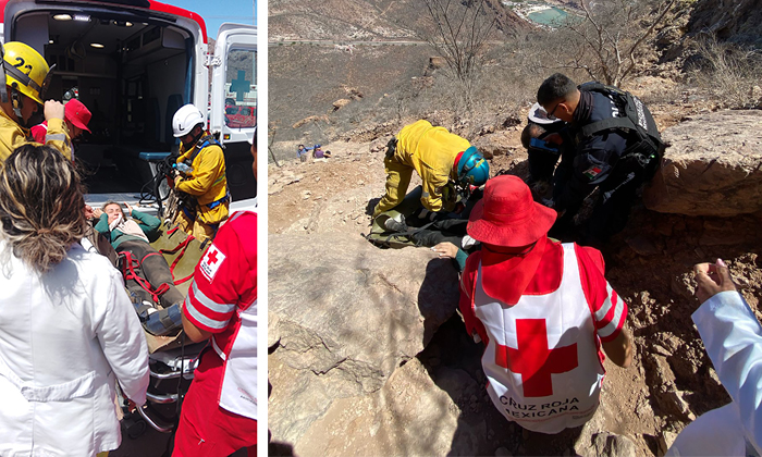 Rescatan a mujer de cerro Tetakawi en San Carlos