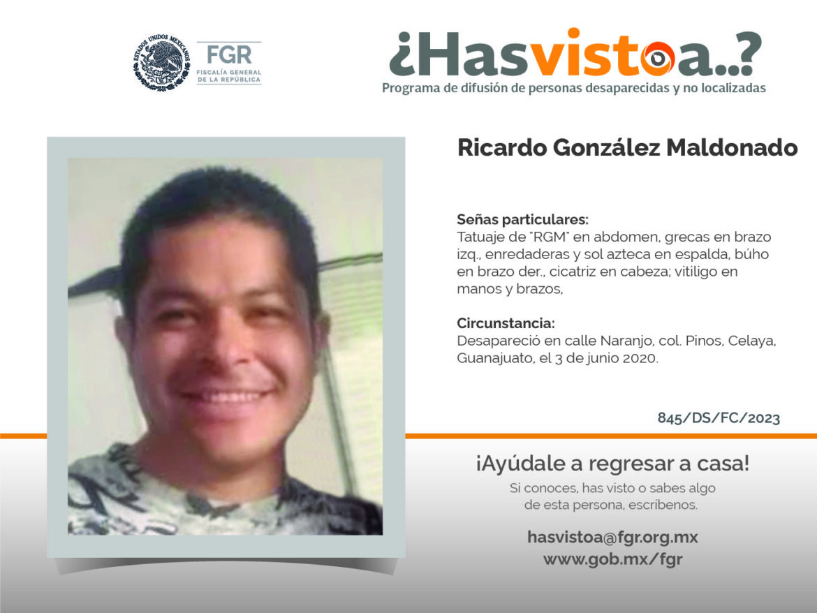 ¿Has visto a: Ricardo González Maldonado?