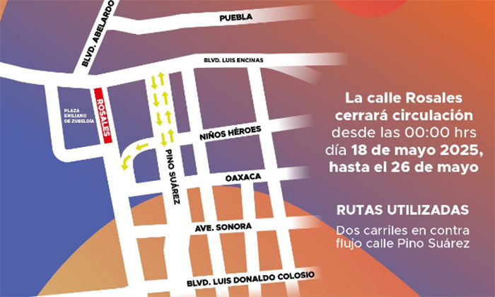 Iniciará cierre de vialidades para montar escenarios; piden usar rutas alternas