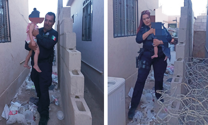 Rescatan policías a dos niñas abandonadas en la colonia Privadas del Rey
