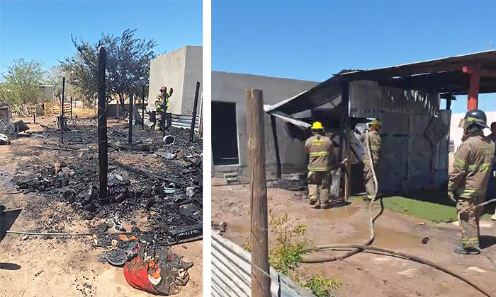 Consume incendio dos viviendas en la invasión Tres Reinas