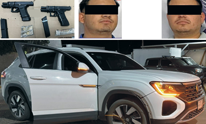 Capturan a dos sujetos con armas de fuego durante operativo