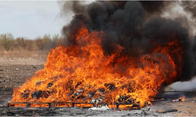 Incineran más de 245 kilos de drogas decomisadas; Elementos de la FGR