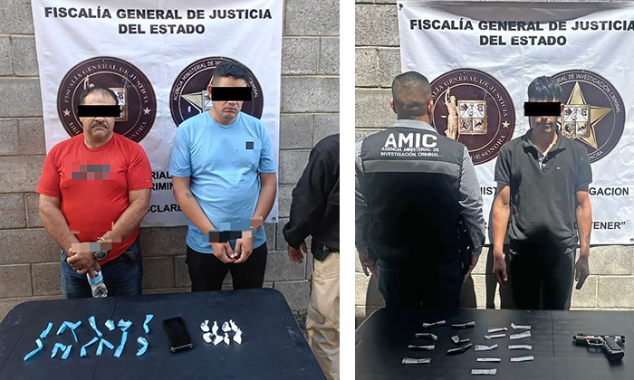 Capturan a tres sujetos en posesión de drogas
