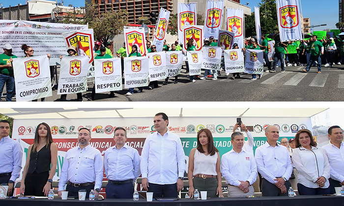 Exponen demandas durante desfile del Día del Trabajo