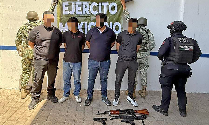 Capturan a cuatro presuntos delincuentes en la colonia Los Naranjos