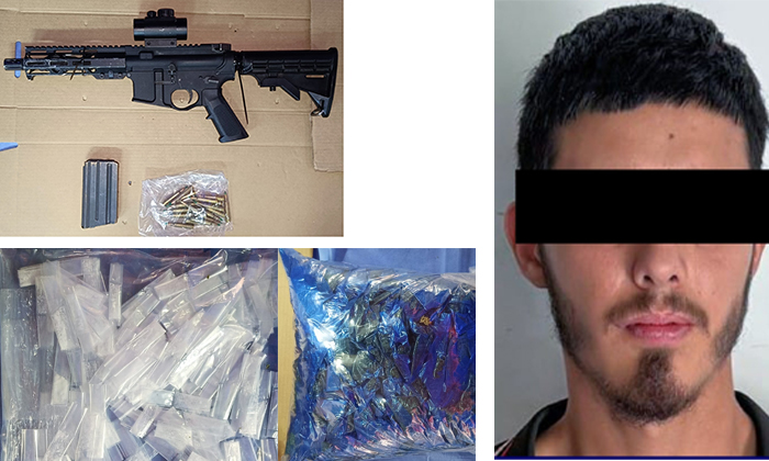 Aseguran a joven armado y con 700 dosis de droga en la colonia Los Ángeles