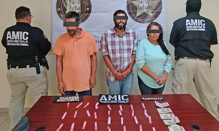 Aseguran a tres sinaloenses con droga en San Luis Río Colorado