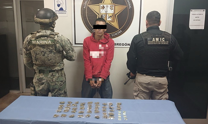 Aprehenden a presunto narcomenudista en Ciudad Obregón