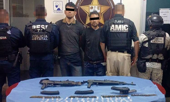Detienen a hombres armados y con droga
