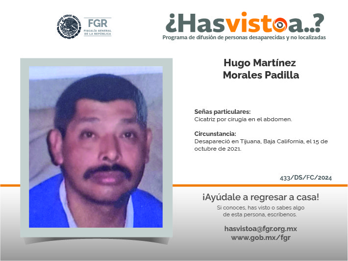 ¿Has visto a: Hugo Martínez Morales Padilla?