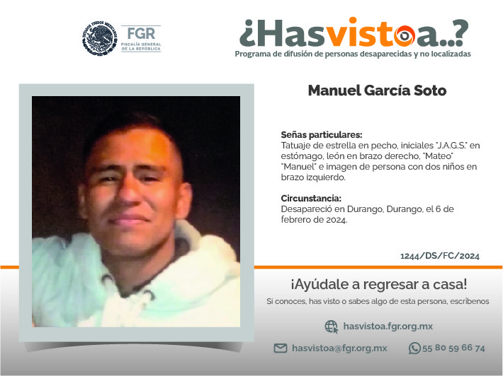¿Has visto a: Manuel García Soto?