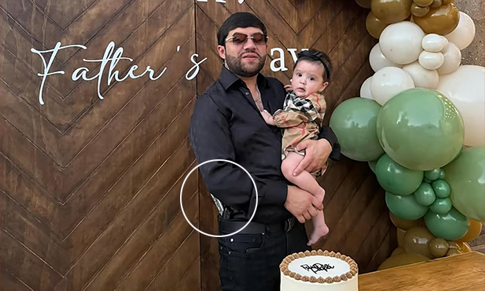 Luis R. Conríquez de nuevo polemiza; Aparece junto a su hija armado con pistola