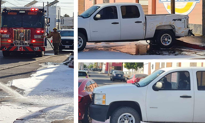 Protagonizan triple choque en pleno Centro de Hermosillo