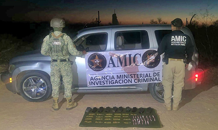 Aseguran camioneta con droga en Sonoyta