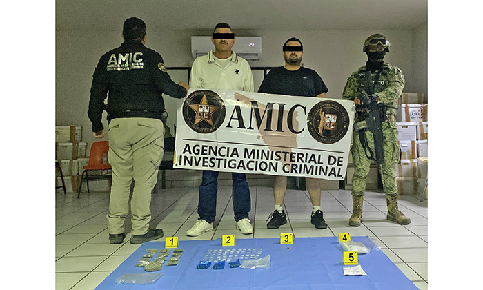 Arrestan a dos individuos por narcomenudeo durante cateo en Sonoyta