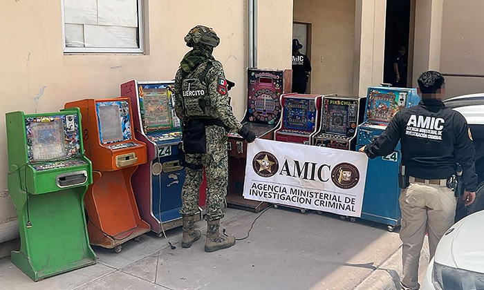 Aseguran máquinas tragamonedas en Cajeme durante operativo conjunto