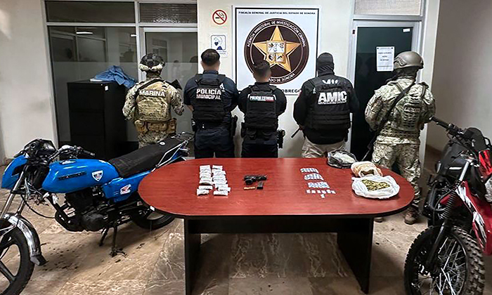 Hallan armas, droga y motos en cateo en Ciudad Obregón