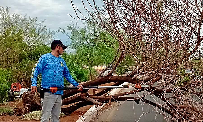 Atienden 34 reportes por lluvias y fuertes vientos; Autoridades de Protección Civil Municipal