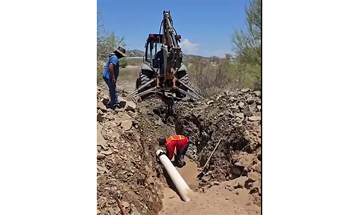 Termina reparación en línea de conducción de 10 pulgadas; Agua de Hermosillo