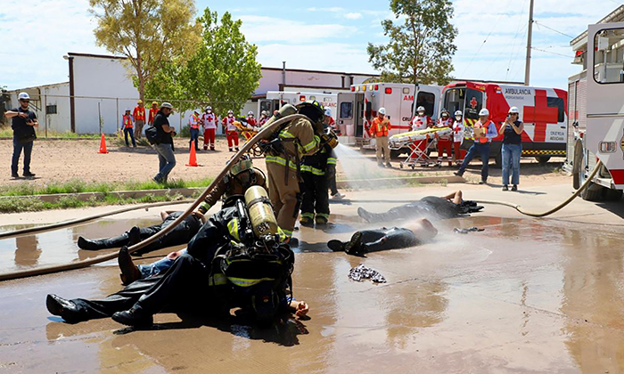 Realizan simulacro binacional mayor en Agua Prieta