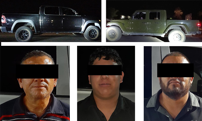 Capturan a tres con autos robados en carretera a Bahía de Kino y calle Cuatro